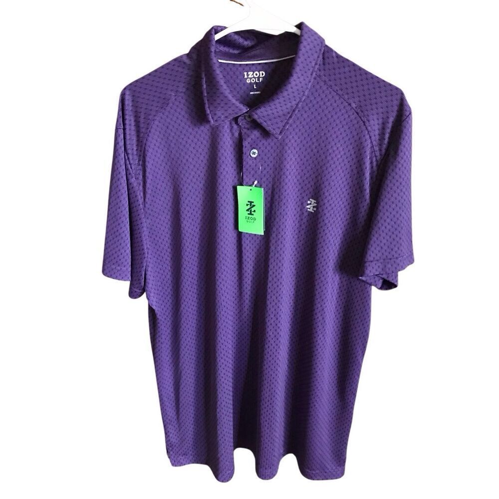 Izod Golf men’s Polo Size Large Shirt parachute purple short sleeve New w/tags